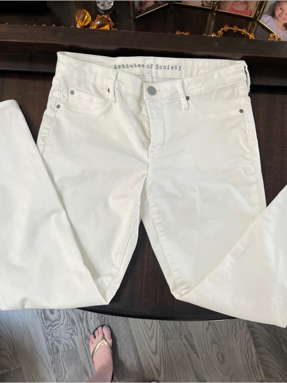 Articles Of Society White Straight-Leg Jeans